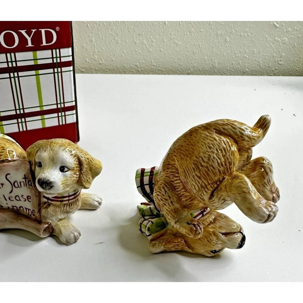 Fitz & Floyd Dog Tumblers 3 Dear Santa Please Bring Me a Puppy Figures Macy's